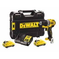 Produktbild för DeWALT DCD701D2-QW, Eldriven skruvdragare, Pistolhandtag, Sv...