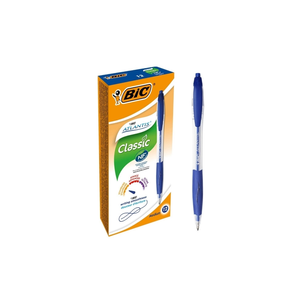 Produktbild för Kulspetspenna BIC Atlantis, medium, blå