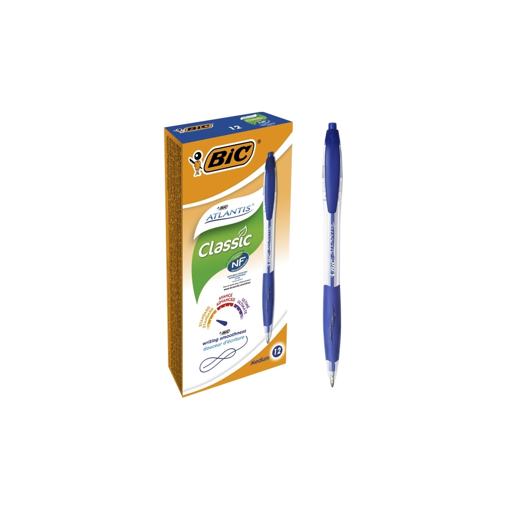 Produktbild för Kulspetspenna BIC Atlantis, medium, blå