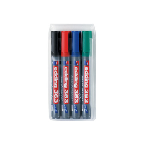 edding Whiteboardpenna, Edding 363, sned spets, blandade färger, 4-...