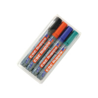 Produktbild för Whiteboardpenna, Edding 363, sned spets, blandade färger, 4-...