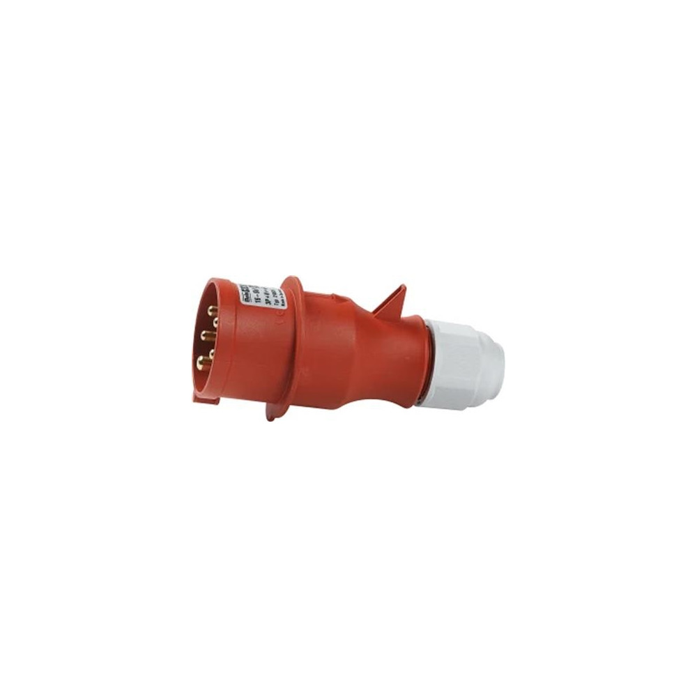 Produktbild för CEE stickpropp 16A 400V kl. H6 5-pol röd, IP44, skruvlös Qui...
