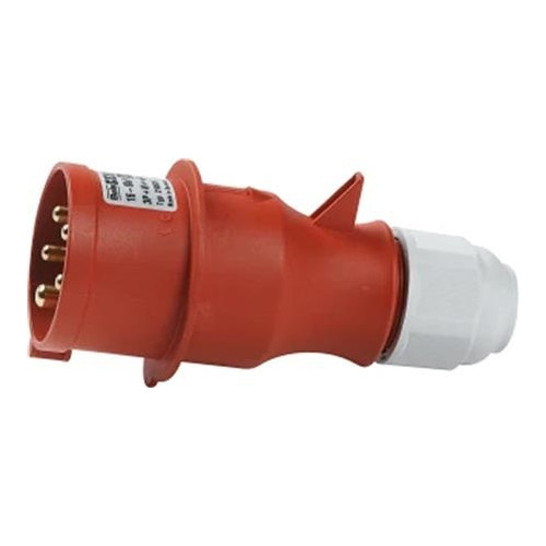 Solar Plus CEE stickpropp 16A 400V kl. H6 5-pol röd, IP44, skruvlös Qui...