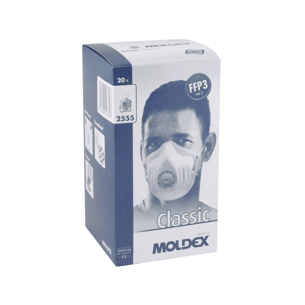 Produktbild för Moldex støvmaske 2555 55 FFP3 NR D med ventil 20stk