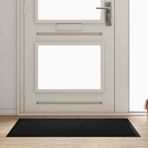 vidaXL Dörrmatta Svart 60 x 40 x 1.2 cm Teddytyg