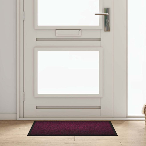 vidaXL Dörrmatta Bordeaux 60 x 40 x 1.2 cm Teddytyg