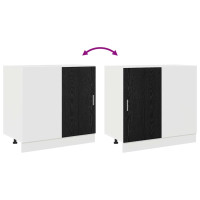 Produktbild för Kök Hörn Bas Skåp Svart ek 86 x 46 x 81,5 cm Konstruerat trä