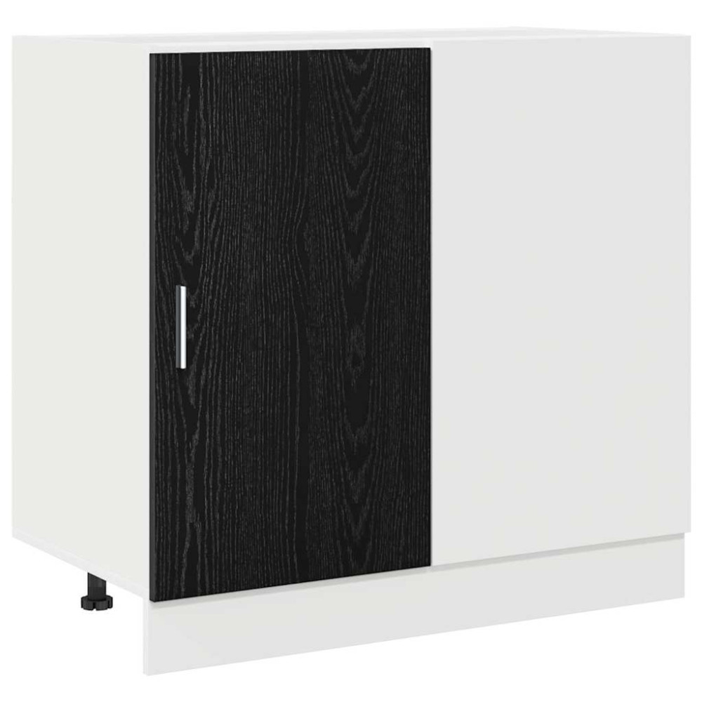 Produktbild för Kök Hörn Bas Skåp Svart ek 86 x 46 x 81,5 cm Konstruerat trä