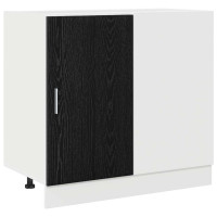 Produktbild för Kök Hörn Bas Skåp Svart ek 86 x 46 x 81,5 cm Konstruerat trä