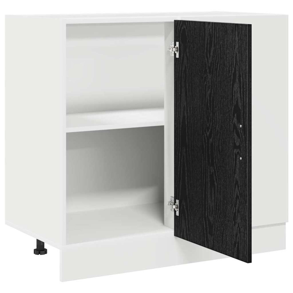 Produktbild för Kök Hörn Bas Skåp Svart ek 86 x 46 x 81,5 cm Konstruerat trä