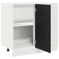Produktbild för Kök Hörn Bas Skåp Svart ek 86 x 46 x 81,5 cm Konstruerat trä