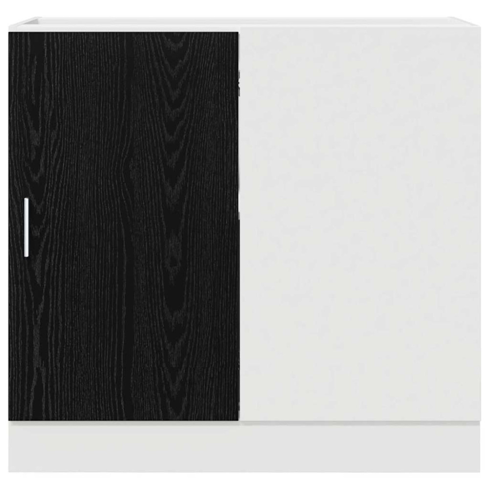 Produktbild för Kök Hörn Bas Skåp Svart ek 86 x 46 x 81,5 cm Konstruerat trä