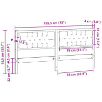 Produktbild för Huvudgavel Övrigt Brun och taupe 180 cm Massiv furu