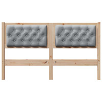 Produktbild för Huvudgavel Övrigt Brun och ljusgrå 140 cm Massiv furu
