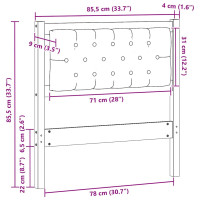 Produktbild för Huvudgavel Övrigt brun och mörkgrå 80 cm Massiv furu