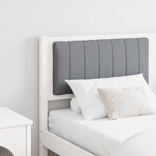 vidaXL Klädd sänggavel med huvudgavel Vit 150 cm Massiv furu