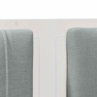 Produktbild för Klädd sänggavel med huvudgavel Vit 150 cm Massiv furu