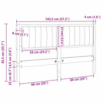 Produktbild för Klädd sänggavel med huvudgavel Brun 140 cm Massiv furu