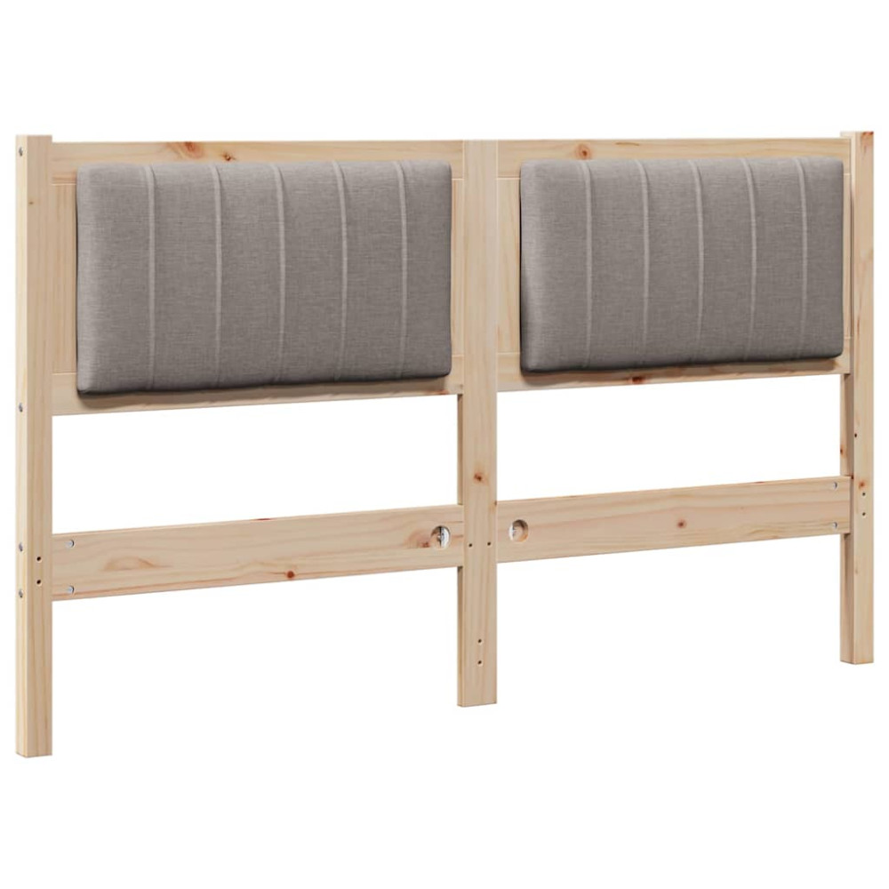 Produktbild för Klädd sänggavel med huvudgavel Brun 140 cm Massiv furu
