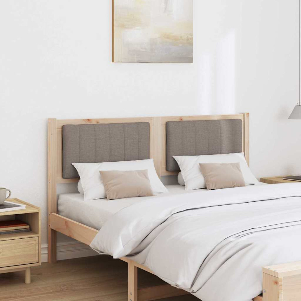 Produktbild för Klädd sänggavel med huvudgavel Brun 140 cm Massiv furu