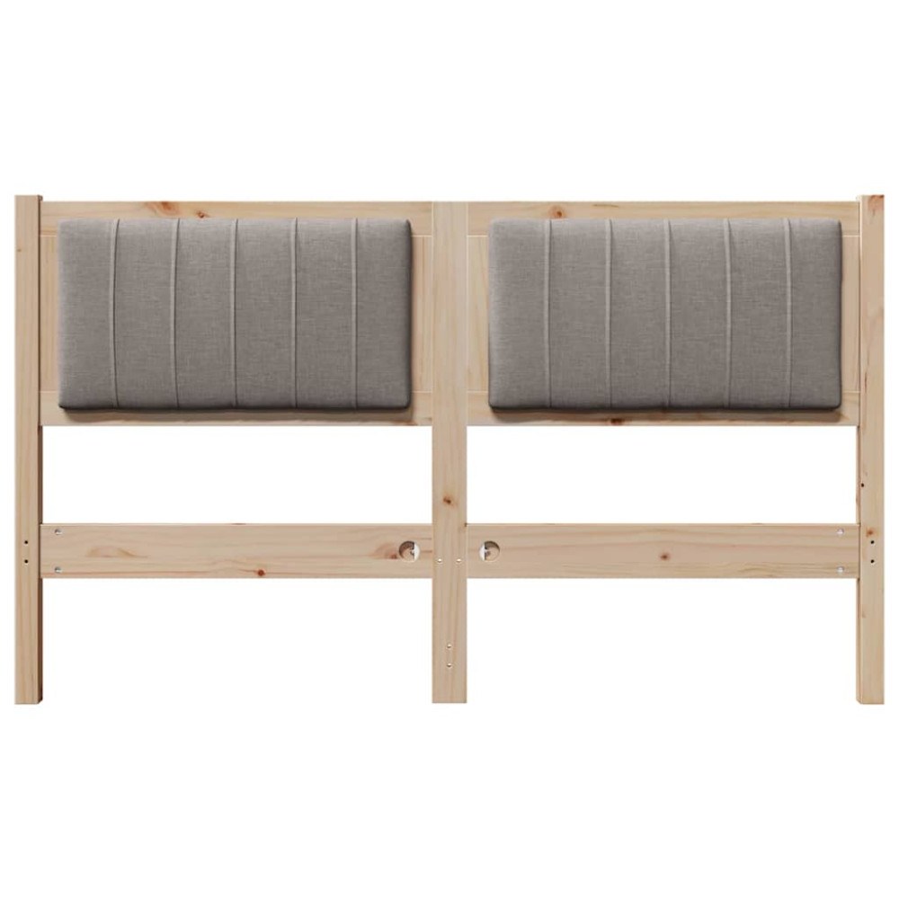 Produktbild för Klädd sänggavel med huvudgavel Brun 140 cm Massiv furu