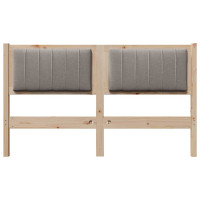 Produktbild för Klädd sänggavel med huvudgavel Brun 140 cm Massiv furu