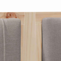 Produktbild för Klädd sänggavel med huvudgavel Brun 140 cm Massiv furu