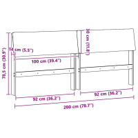Produktbild för Klädd sänggavel Taupe 200 cm Massiv furu