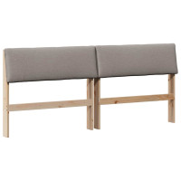 Produktbild för Klädd sänggavel Taupe 200 cm Massiv furu