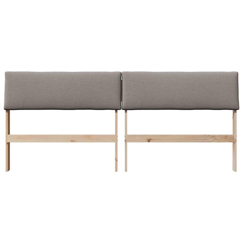 Produktbild för Klädd sänggavel Taupe 200 cm Massiv furu