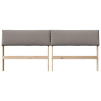 Produktbild för Klädd sänggavel Taupe 200 cm Massiv furu