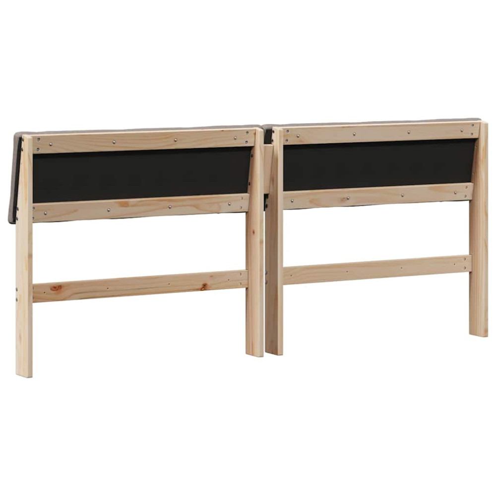 Produktbild för Klädd sänggavel Taupe 200 cm Massiv furu