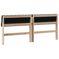 Produktbild för Klädd sänggavel Svart 180 cm Massiv furu