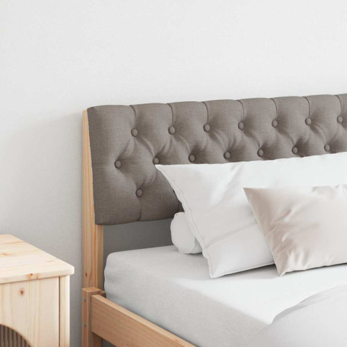 vidaXL Klädd sänggavel Taupe 180 cm Massiv furu