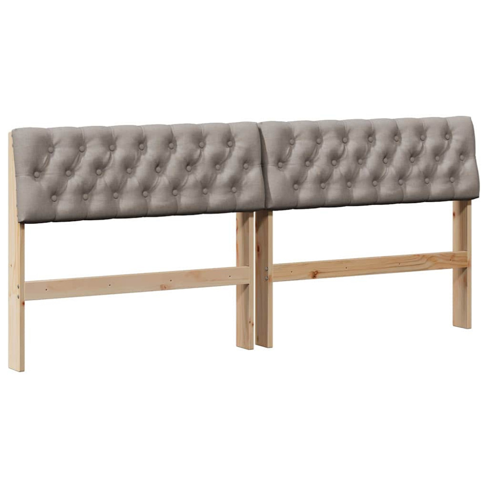 Produktbild för Klädd sänggavel Taupe 180 cm Massiv furu