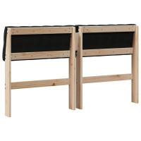 Produktbild för Klädd sänggavel Svart 150 cm Massiv furu