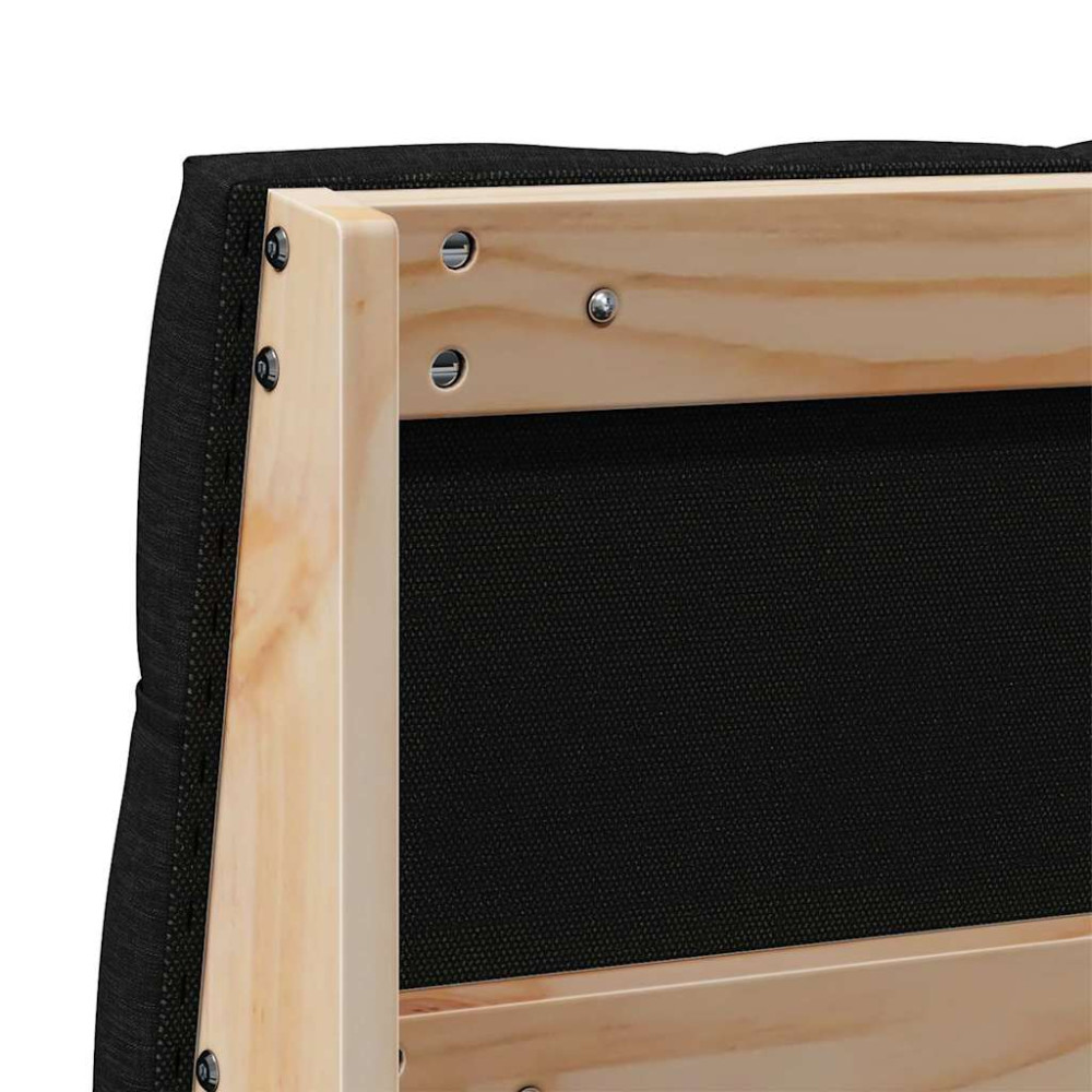 Produktbild för Klädd sänggavel Svart 150 cm Massiv furu