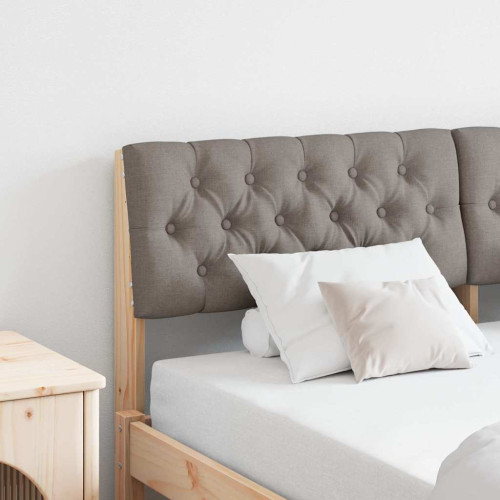 vidaXL Klädd sänggavel Taupe 150 cm Massiv furu