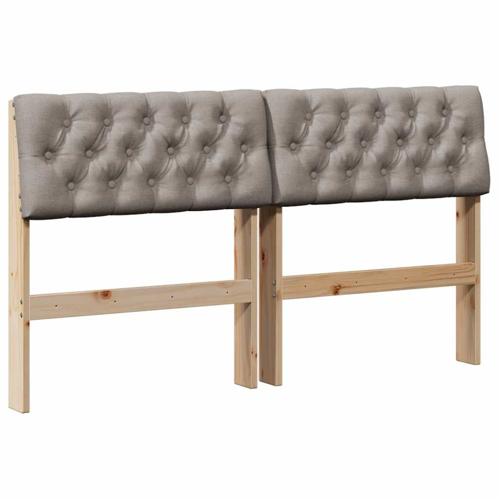 Produktbild för Klädd sänggavel Taupe 150 cm Massiv furu