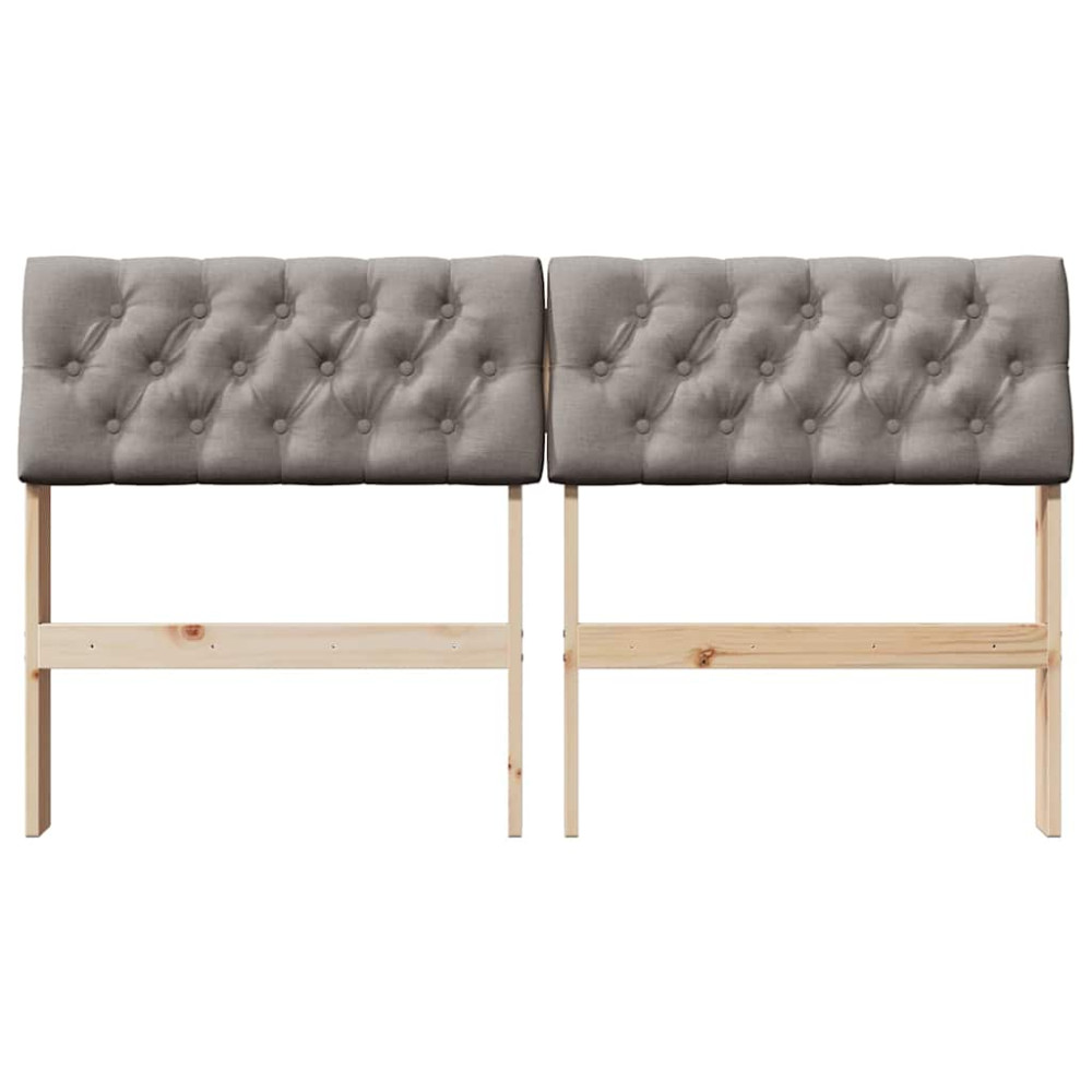 Produktbild för Klädd sänggavel Taupe 150 cm Massiv furu