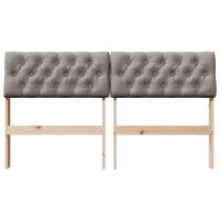 Produktbild för Klädd sänggavel Taupe 150 cm Massiv furu