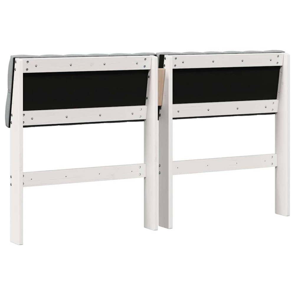 Produktbild för Klädd sänggavel Ljusgrå 140 cm Massiv furu