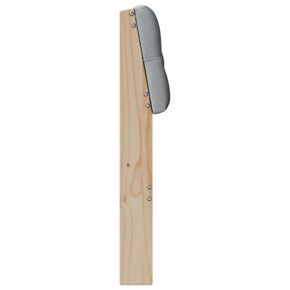 Produktbild för Klädd sänggavel Ljusgrå 135 cm Massiv furu