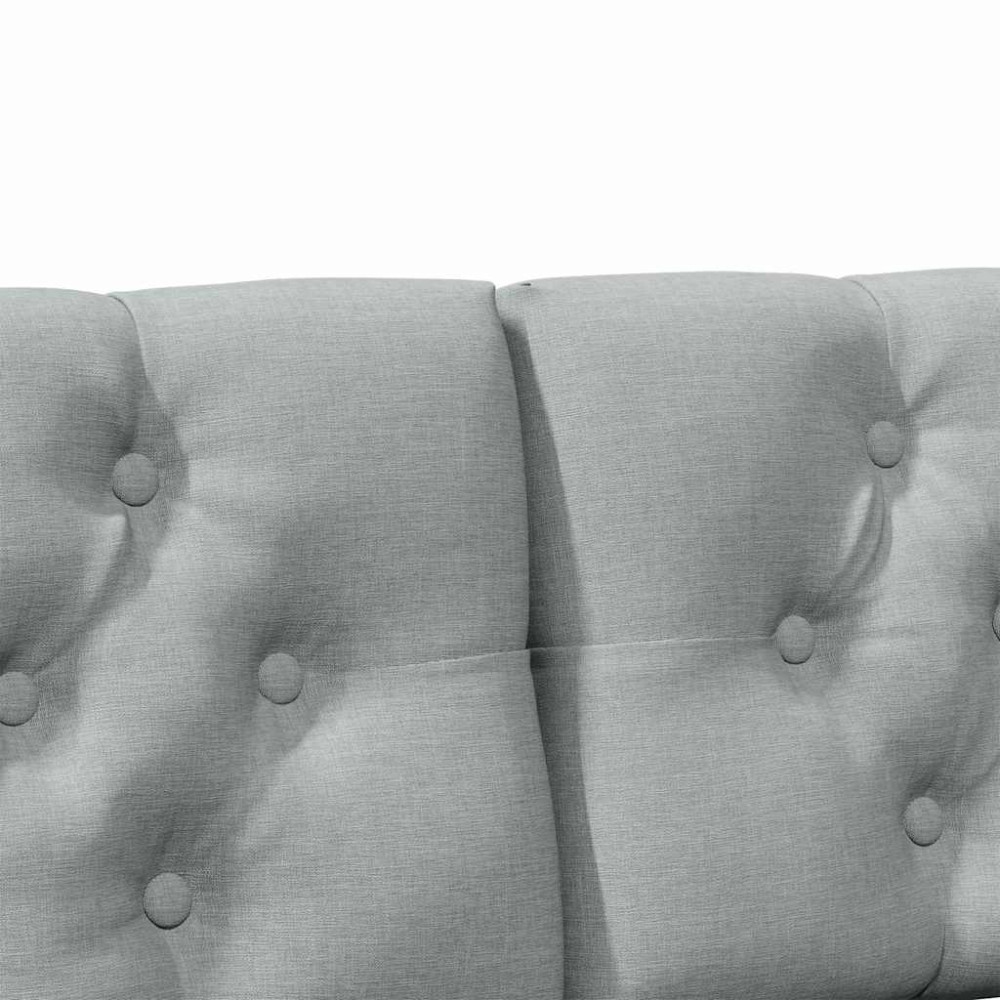Produktbild för Klädd sänggavel Ljusgrå 135 cm Massiv furu
