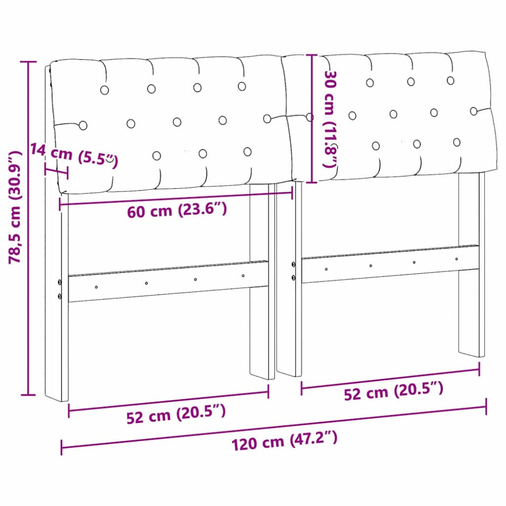 Produktbild för Klädd sänggavel Mörkgrå 120 cm Massiv furu