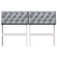 Produktbild för Klädd sänggavel Ljusgrå 120 cm Massiv furu