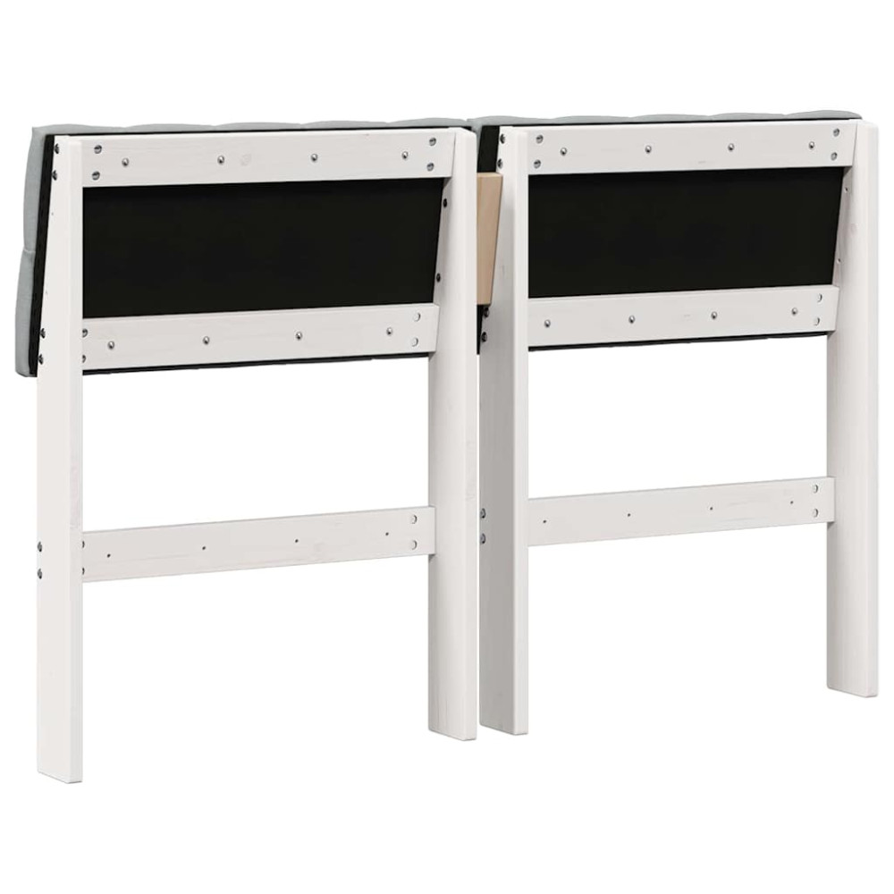 Produktbild för Klädd sänggavel Ljusgrå 120 cm Massiv furu