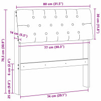Produktbild för Klädd sänggavel Ljusgrå 80 cm Massiv furu