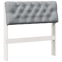 Produktbild för Klädd sänggavel Ljusgrå 80 cm Massiv furu