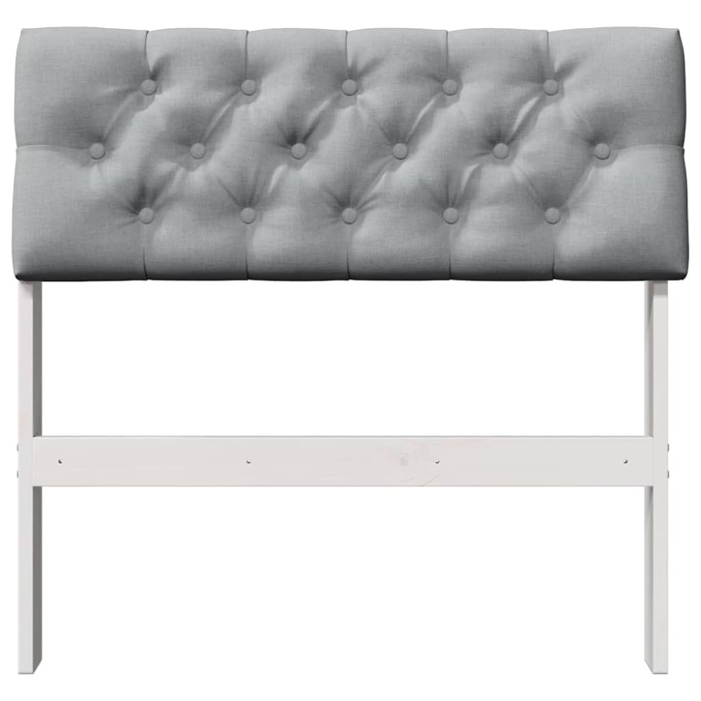 Produktbild för Klädd sänggavel Ljusgrå 80 cm Massiv furu